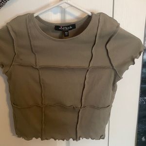 Mixed Threads green ruffle crop-top